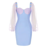 New Bandages Dress Women Sexy Puff Sleeve Bodycon Clothes Club Party Celebrity Elegant