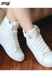 Shoes White Denim Sneakers Basket Femme Casual Shoes tenis feminino High Top Flat Shoes Trainers Women Zapatos