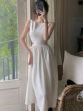 Women Sexy Elegent Party White Midi Dress 2023 Female Fashion Slim Clothes Vestidos Lady Prom