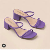 size open-toe high-heeled sandals women's 2022 summer new square head thin straps thick heel mid-heel