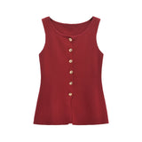 Explosion Women's Fashion Vest Gold Buckle