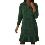 2025 Leisure Long-Sleeved POLO Collar Dress