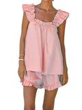 Cotton Ruffle Cami Shorts