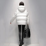 90% White Duck Down Jacket Women Short Loose Puffer Coat Hooded Thick Warm Female Casual Feather Parkas
