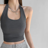 Halter Camisole Tank Top Women U-Neck Sexy Tanks Camis Skinny Backless sports Corset Tee Shirt Femme Tops