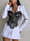 Lace Suit + Three-Point Shorts Set Party Dinner Light Luxury Temperament Commuting