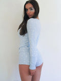 Women Spring Summer Outfit Sets Long Sleeve V Neck Floral Tops + Elastic Band Button Shorts Harajuku Retro Pjs
