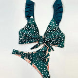 Bikini Set Women Swimwear Push Up Swimsuit Top Solid Bottom Print Brazilian Biquini Bathing Suit Swim Wear