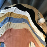 casual autumn winter slim Sweater pullovers women long sleeve basic knit top female casual o-neck basic ribbed