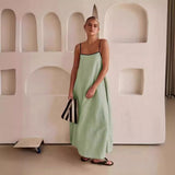 Bump Cotton Leprosy Sling Dress 2025 Spring And Summer