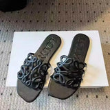 With One-Word Slippers Women's 2025 Summer New Bottom Wear Leisure Holiday Style Comfortable Beach