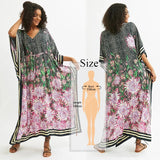 Retro Printed Morrocan Kaftan Plus Size Indie Folk V-neck Batwing Sleeve Side Split Summer Dress For Women Clothing