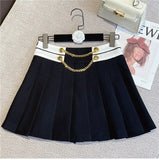 2022 Summer New Arrival Metal Chain High Waist Slim Short Mini Skirt Women