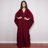 Multicolor V-neck Batwing Sleeve Plus Size Loose Maxi Dress For Women Summer Beach Wear Kaftan Long Bathing Dresses