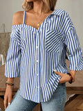 Women's Fashion With Blue Striped