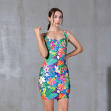 Women Bandage Dress 2021 New Print Bodycon Sexy Spaghetti Strap Elegant Summer Party Evening Autumn Dresses
