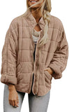 Solid Color Stand-up Collar Loose Pockets