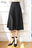 Women's Skirt 2023 Spring Women High Waist Solid Vintage Girl's Waist Down Skirt Knee-length A-line Fashion Thin Skirt for