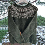 Hot New Sweater Women's Round Collar Color Loose Fashion Knitted Shirt Long