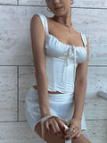 Tie Front Satin Corset Top- Outfit