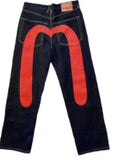 American High Street Fashion Big M Print Jeans Women Y2K Harajuku Casual Straight Baggy Jeans Punk Rock High Waisted