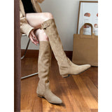 New Super Fire Beautiful Boots But Knee-Lvet Head-Tip Knight Boots Girls Autumn Thin Slim Pile