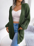 And Winter Lantern Sleeve Casual Pocket Cardigan Sweater Coat Explosion Women's