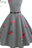 Women Summer Dress Floral Print Retro Vintage 1950s 60s Casual Party Office Robe Rockabilly Dresses Vestido