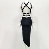 Bandage Dress Women 2022 New Elegant Spaghetti Strap Black Bodycon Dress Casual Party Dress