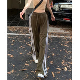 4Xl Striped Sweatpants Women Harajuku Casual Wide Leg Pants Streetwear Oversized Joggers High Waist Baggy Sports