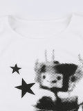 Pixel Robot Star White Cropped Tank Top- Outfit