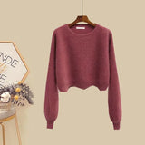 Women Spring Two Pieces Sets Korean Long Sleeve Knitted Sweater Cardigan And Ruffles Patchwork Mesh Long Dress