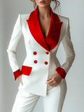 Women's Long-Sleeved Button Suit Collar Interface Bag Small