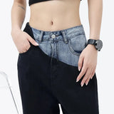 High Waist Women Black Jeans Korean Fashion Streetwear Wide Leg Jean Female Denim Trouser Straight Baggy Mom Denim