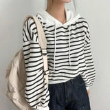 Vintage Striped Cropped HoodieOutfit