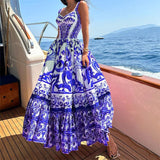 2025 New Women's Bohemian Elegant Long-Singed Print Sling