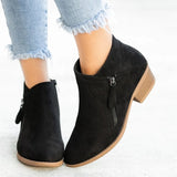 Short-Box Martin Boots 2025 Autumn And Winter New Zipper Flat Bottom Leisure Snow Boots Cotton Boots Thick Bottom