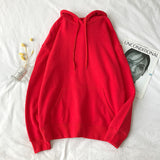 Hoodie Solid Loose Fleece Casual Long Sleeve Top Streetwear hip hop Pullover Sweatshirt Korean Fashion Couple