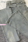 Women Slim Pocket Flare Jeans Retro Solid High Waist Y2K Fashion Basic Autumn Ladies Streetwear Denim Wide Leg Pants With