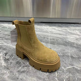 Boots Suede Leather Women Flat Platform Short Boots Ladies Shoes Fashion Autumn Winter Boots Platform