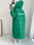 Winter Women 90% White Duck Down Coat Thick X-Long Puffer Jacket Large Size Loose Warm Overcoat Female Hooded