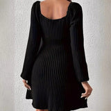 Women's Autumn New Cross-Temper Elegant Long-Sleeved Long Dress