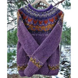 Hot New Sweater Women's Round Collar Color Loose Fashion Knitted Shirt Long