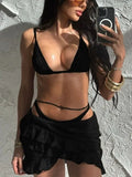 Ruffle Bikini Three Piece