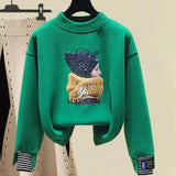 Winter Two Pieces Sets For Women Long Sleeve Pullover Sweatshirts And High Waist Knitting Skirts Sets Womens Outfits