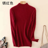 100% Mink Cashmere Knitted Pullover Women's Sweater Jumper Super Warm Female Soft Elasticity Slim Sweater Full
