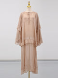 Niche Dress 2025 Autumn And Winter Perspective Mesh High-End Slim Slim Slim Thin Chiffon Dress