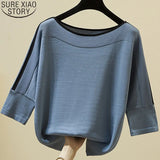 Fashion Women Tops Knitted Solid Blouse Ice Silk Pullover Short Sleeve Loose Thin Tops Women's Clothing New Clothes