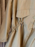 Spring Autumn Oversized Khaki Shirt Trench Coat for Women Drawstring Runway Designer Casual Loose Fashion 2023 One