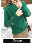 Winter Women Sweaters and Pullovers Long Sleeve Casual Embroidery Turtleneck Slim Knitted Jumpers Pull Femme